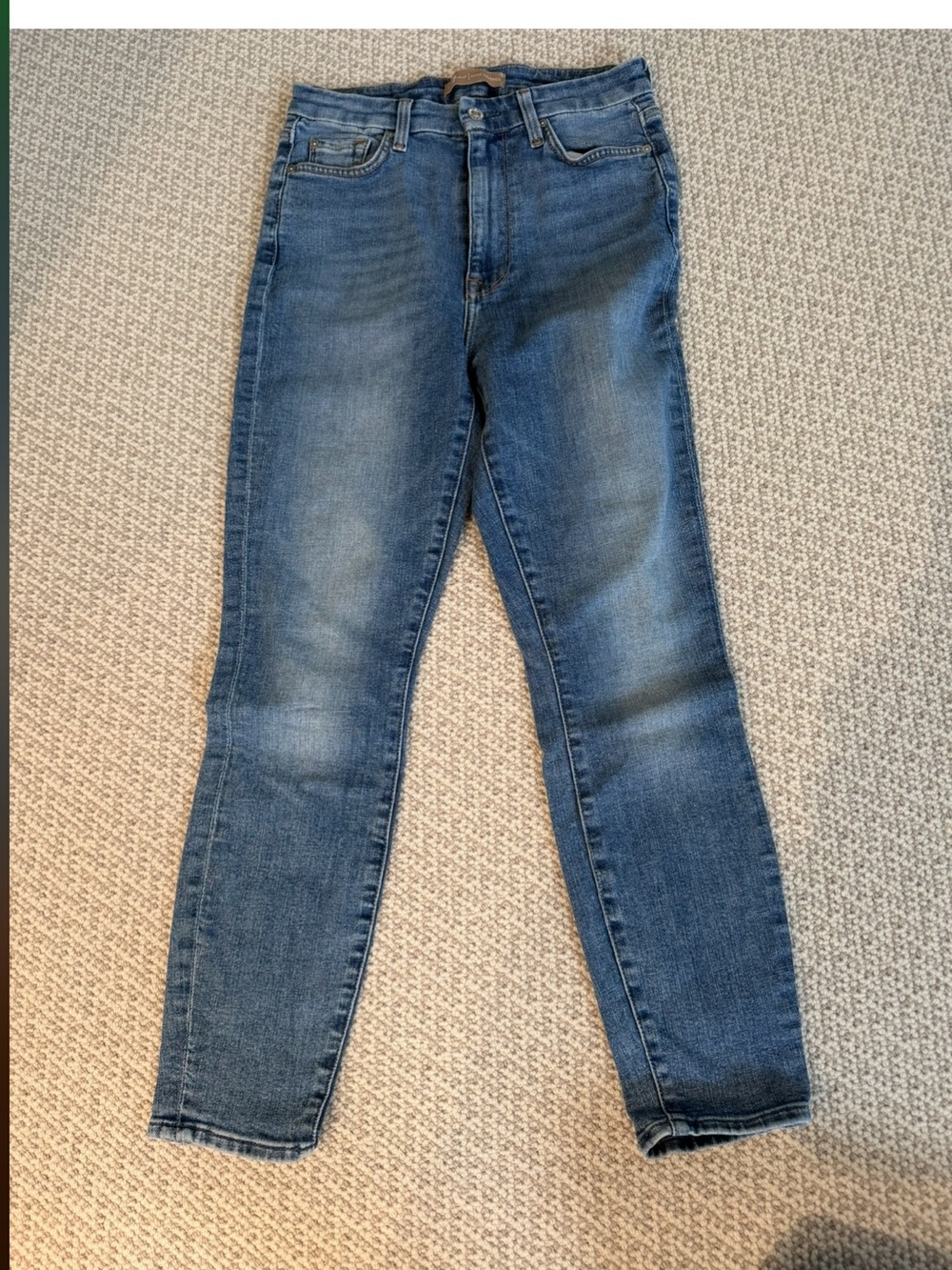 7 For All Mankind Aubrey Skinny Jeans, Size 28, Medium Wash